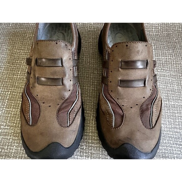 Clarks PRIVO BROWN SUEDE LEATHER ATHLETIC COMFORT SLIDES CLOGS LOAFERS 7M - Picture 9 of 9